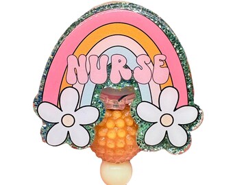 Boho Rainbow Nurse Badge Reel