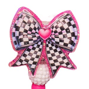 Checkered Bow Badge Reel