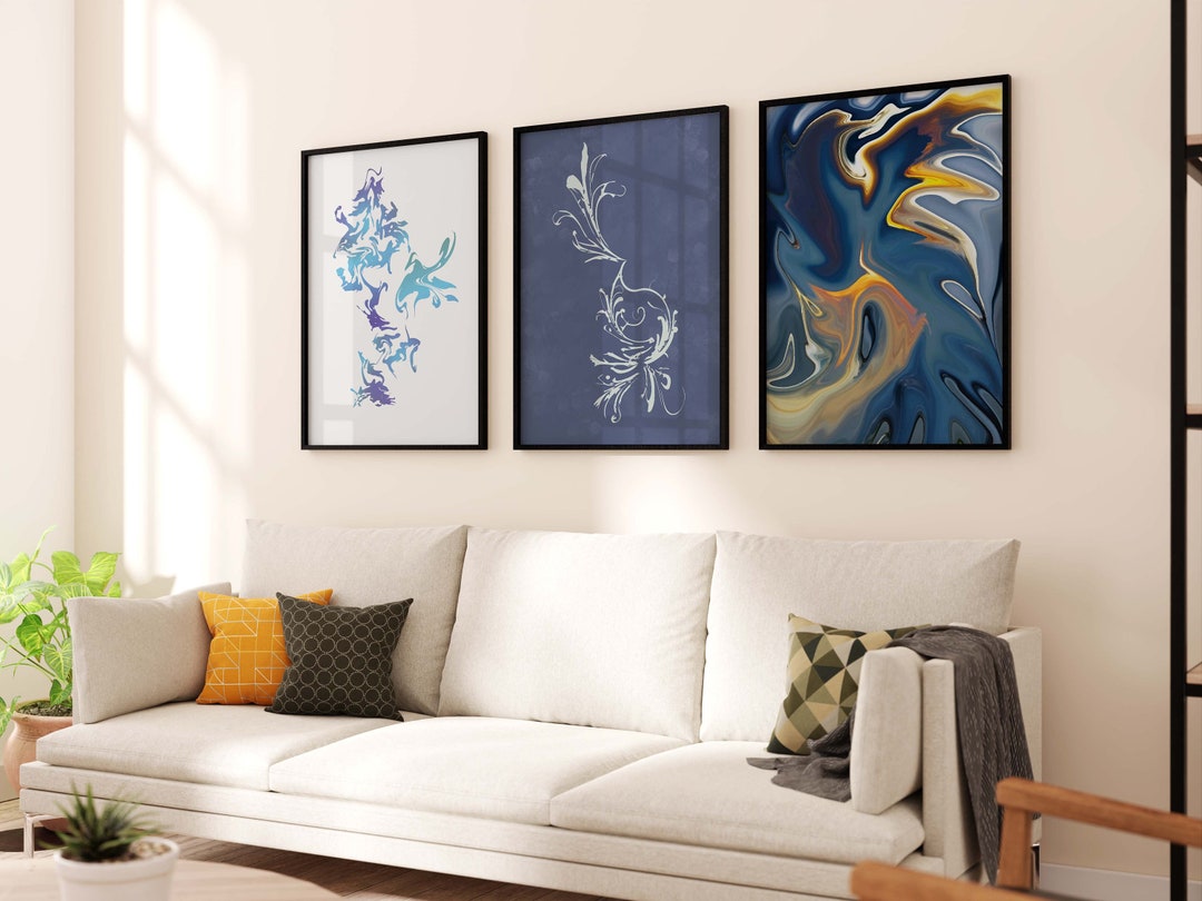 Abstract 3 Piece Wall Art Collection, Gallery Wall Set, Set of 3 Prints ...