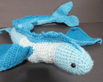 Crochet Water Whale Shark Dragon Stuffie Plushie Toy