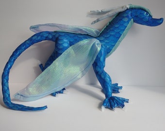 Water SeaWing Dragon Stuffed Toy Plush Stuffy Handmade Inspired by Wings of Fire