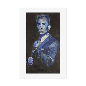 Titel: 'DANIEL CRAIG' print//mooie muur decor/moderne abstracte poster/ingelijste kunst aan de muur/cool design/James Bond 007 blauw schilderij