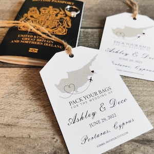 Travel Save the Date, Destination wedding, Elope wedding Invitation, Save the Date Luggage Tag