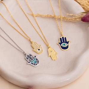 Custom Hand Of Fatima Necklace, Personalized Hamsa Necklace, Protection Necklace, Hamsa Hand Necklace, Boho Hamsa Necklace, Evil Eye Symbol