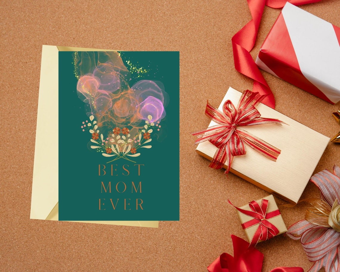 Best Mom Ever Happy Mothers Day Gift Card Printable Gift Etsy