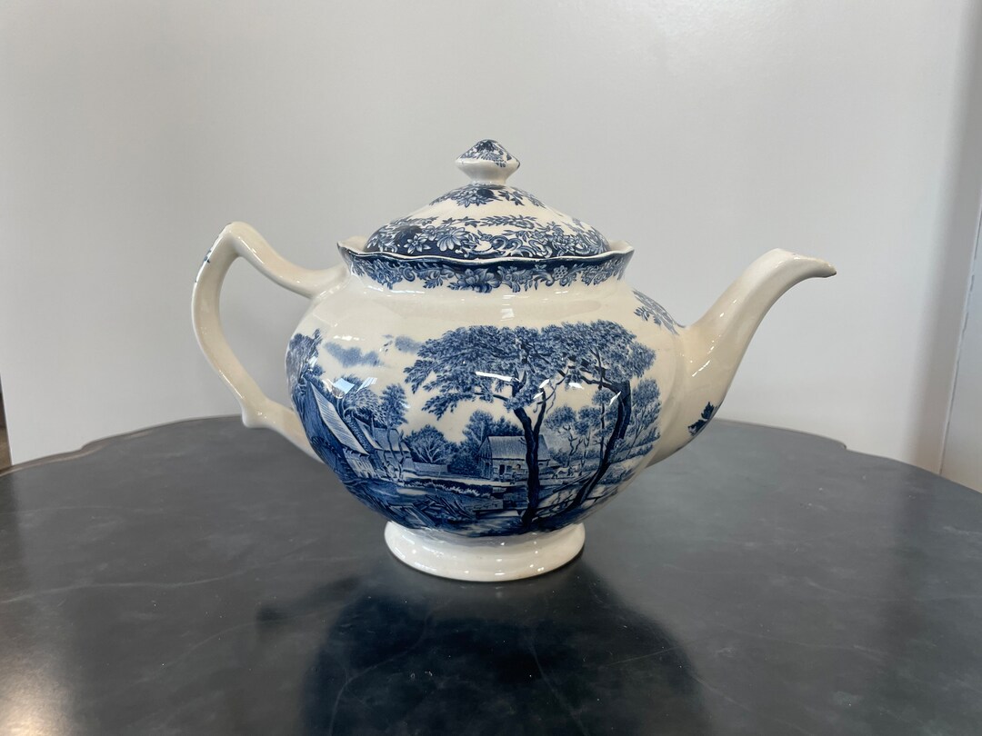 Vintage Johnson Brothers Mill Stream Teapot Etsy