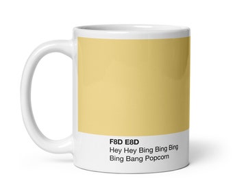 Hey Bing Bang Popcorn - Grosse Pointe Blank - Color Swatch Mug, Gold