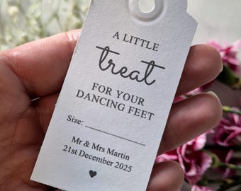 30 x Dancing Feet Tags / Flip Flop Wedding Favour / Personalised Dancing Feet Favours / A little treat for your dancing feet