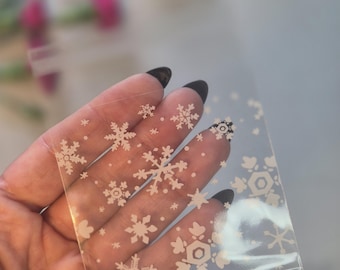 Christmas Favour Bags for M&S All Butter Biscuit Favours (7x7cm) - Cellophane Peel and Seal