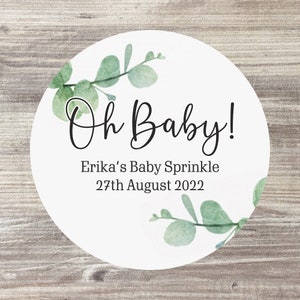 Baby Shower Stickers, Favour Labels, Oh Baby, Thank You, New Baby, Boy,  Girl, Unisex, Gender Reveal, Watercolour, Pastel, Gift Bag 