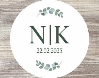 Personalised Wedding Monogram Stickers, Custom Favour Labels, Handmade