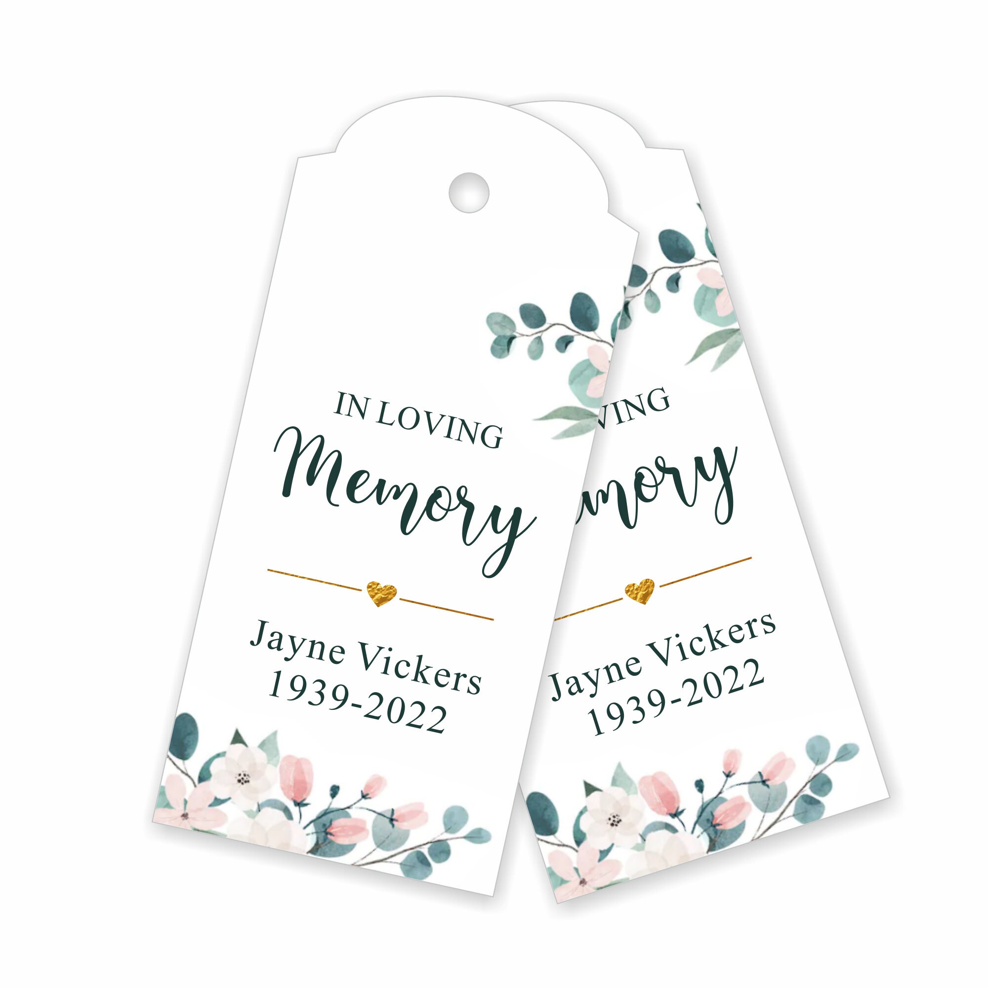 50 Personalised Wedding Favour Tags – Rectangle Card Tags For Christening, Hen Party, Funeral – Be Inspired, UK Made