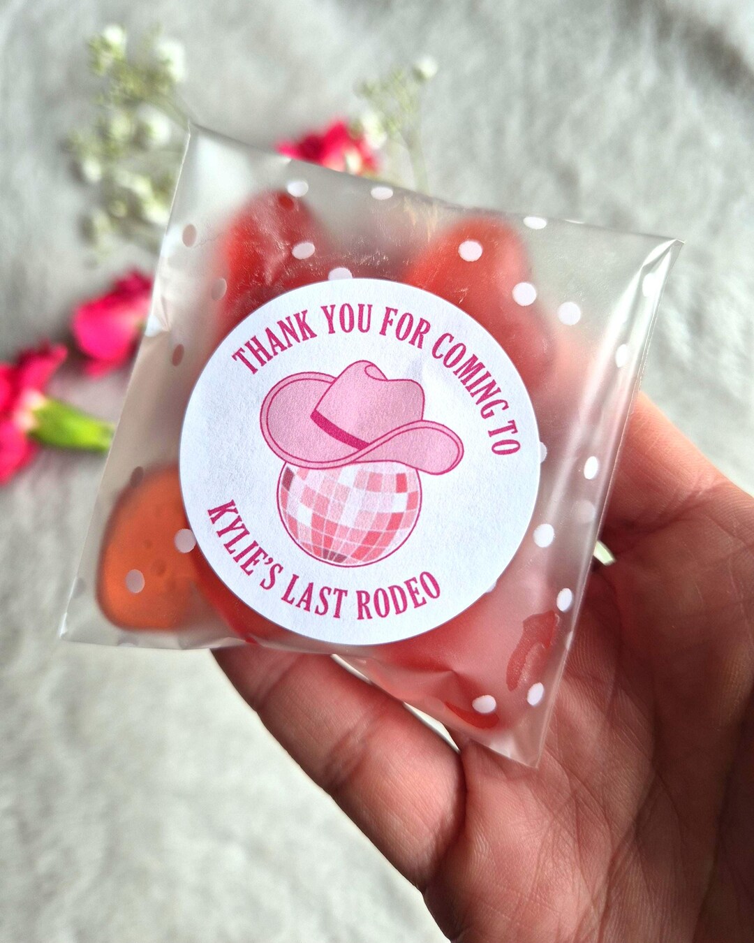 Personalised Last Rodeo Hen Party Stickers | Polka Dot Sweet Bags X 24 ...