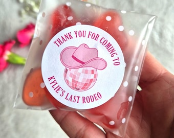 Personalised Last Rodeo Hen Party Stickers | Polka Dot Sweet Bags x 24