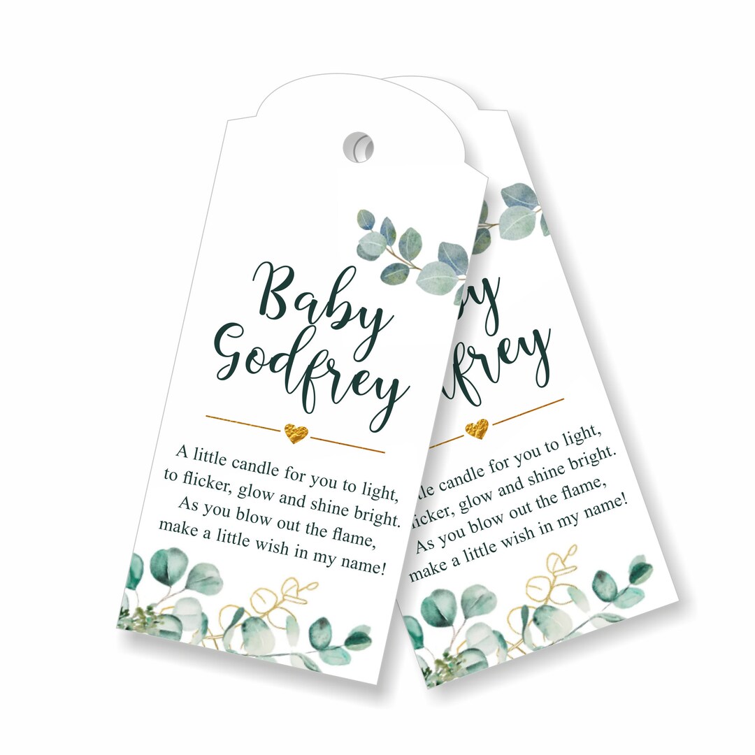 30 X Baby Shower Candle Gift Tags, Personalised Baby Shower, Favour