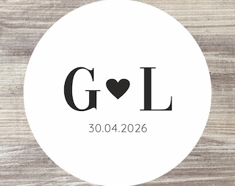 Wedding Monogram Stickers, Personalised Wedding Favours, Wedding Logo Labels - Add any text!