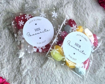 His + Her Favourite Stickers and Bags | Christmas | Personalised Wedding Stickers | Wedding Favours | Sweet Stickers | His & Her Sweet Bags