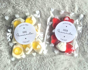 His + Her Favourite Stickers and Bags | Personalised Wedding Stickers | Wedding Favours | Wedding Sweet Stickers | His & Her Sweet Bags
