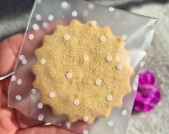 Polka Dot Favour Bags for M&S All Butter Biscuit Favours (7x7cm) - Cellophane Peel and Seal