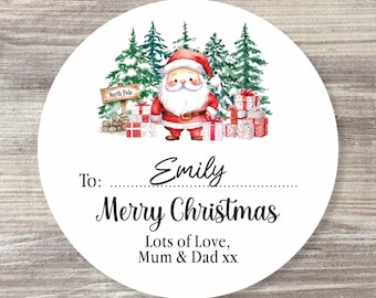 48 Personalised Christmas Stickers | Father Christmas Stickers | Christmas Gift Labels | Christmas Labels | Santa Gift Labels