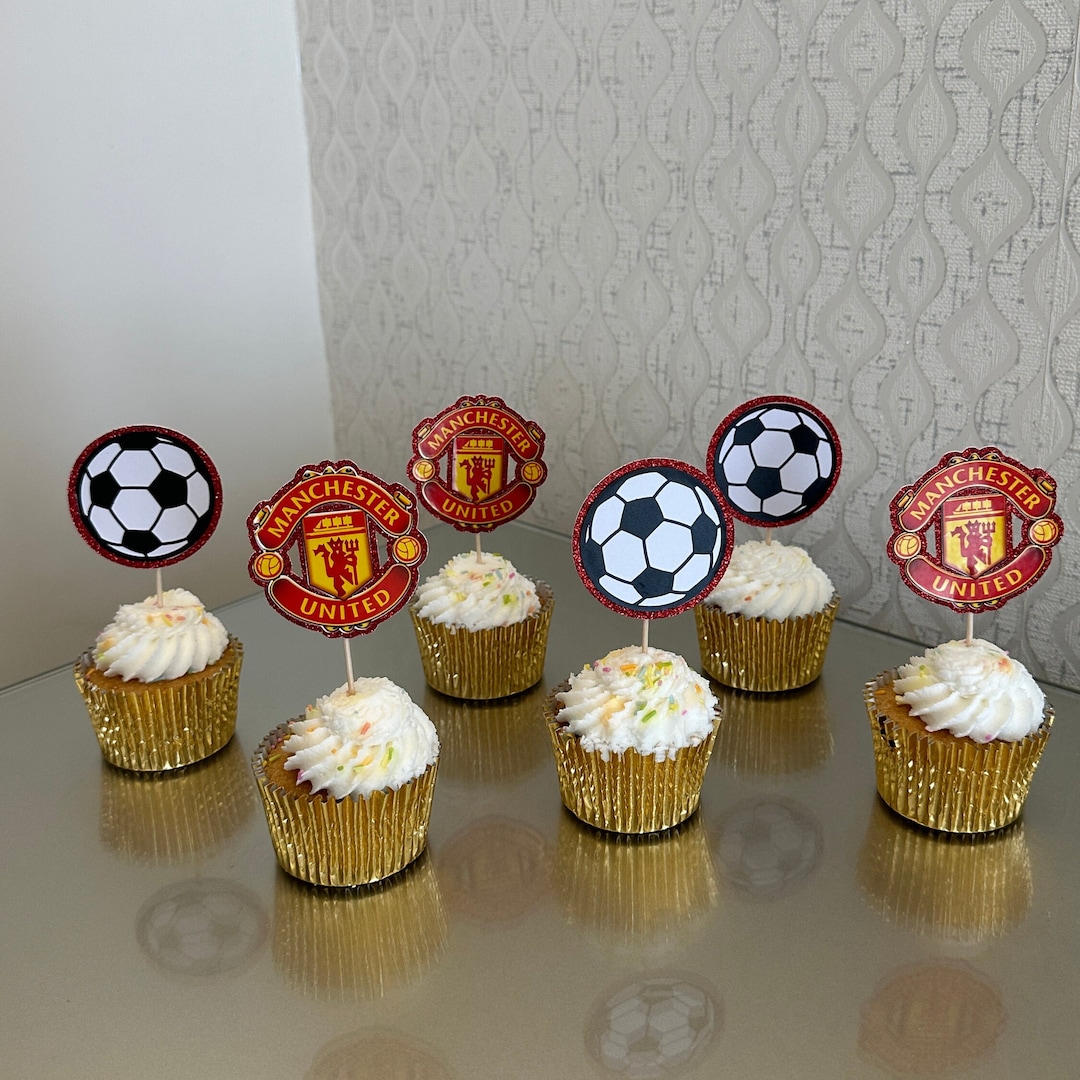 Manchester United Cupcake Toppers Etsy