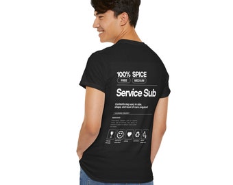 Service Sub Ingredient Nutrition Label Unisex Submissive Kink T-Shirt