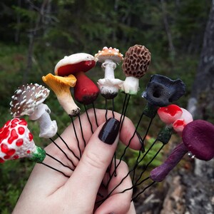 Mushroom Hair Pins