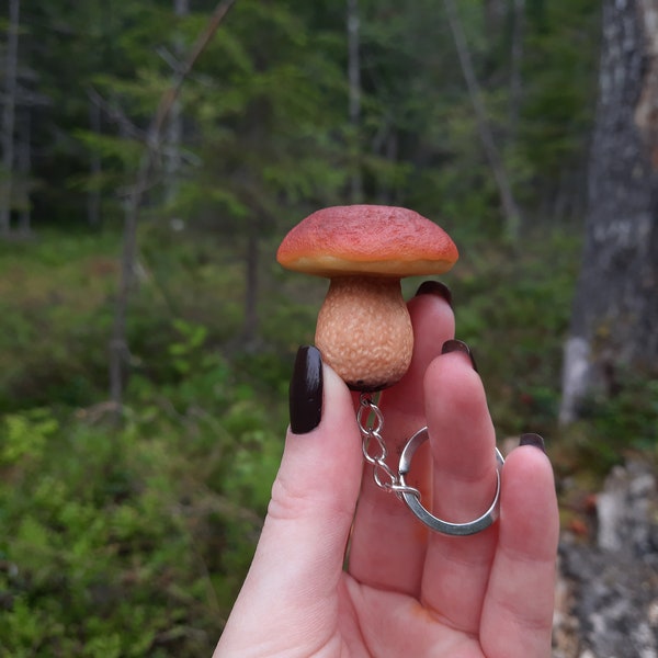 Porte-clés champignon bolet, porte-clé cèpe edulis, porte-clé cèpes, porte-clé penny bun