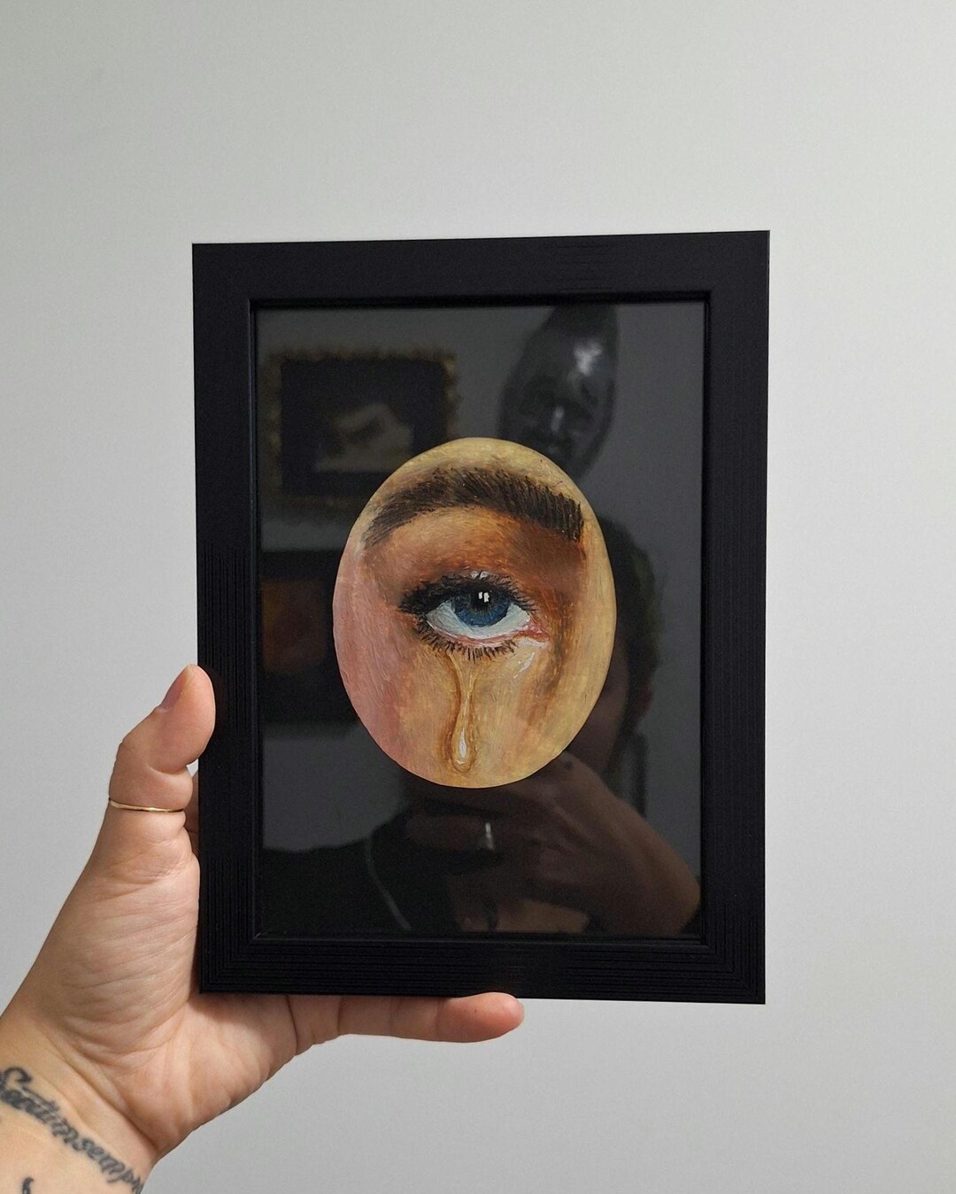 Eye Crying - Original Unique Wall Painting With Frame - Etsy
