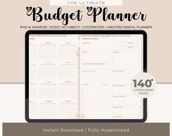 Digital Budget Planner Digital Finance Planners Finance Trackers Ipad/Android Budget Planner Digital Budget Portrait XODO/GoodNotes Planner