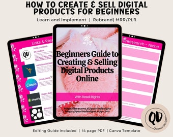 How to Create & Sell Digital Products MRR PLR Editable Canva Template Master Resell Rights Done For You Canva Template Ebook Lead Magnet Pdf