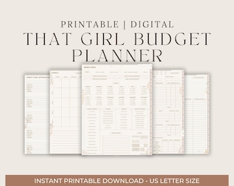 Undated 12 Month Budget Planner -That Girl Planner, Budget Planner, Financial Budget Planner, Savings Tracker, Expense Tracker, BudgetBinder