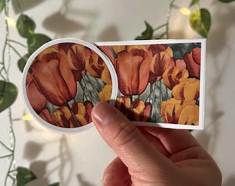 Mom's Garden Vinyl Sticker: Guava, Tulip, Pomegranate Tree Art