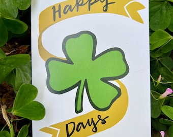 Four Leaf Clover Greeting Card: Irish Good Luck Card