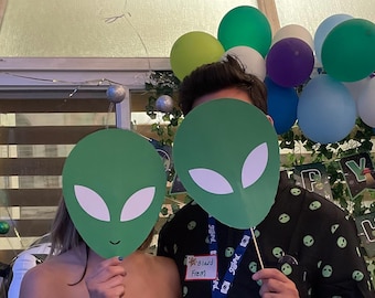 Space Alien Cut-Outs, Photo Props, or Wall Decor (Digital Download)
