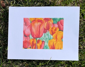 Tulip Art Print: Spring Floral Cardstock (8.5x11 Unframed)
