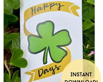 Four Leaf Clover Greeting Card: Irish Good Luck (Digital Download)