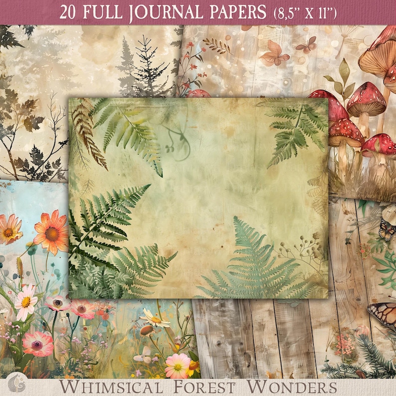 Whimsical Forest Wonders Junk Journal Kit: Enchanted Woodland Printable ...