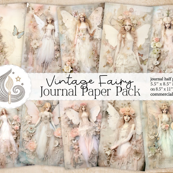 Junk Journal | Vintage Fairies | Fairy Digital Kit Printables | Printable Collage Sheet | Floral Fairies | Fairy Ephemera | Shabby Chic