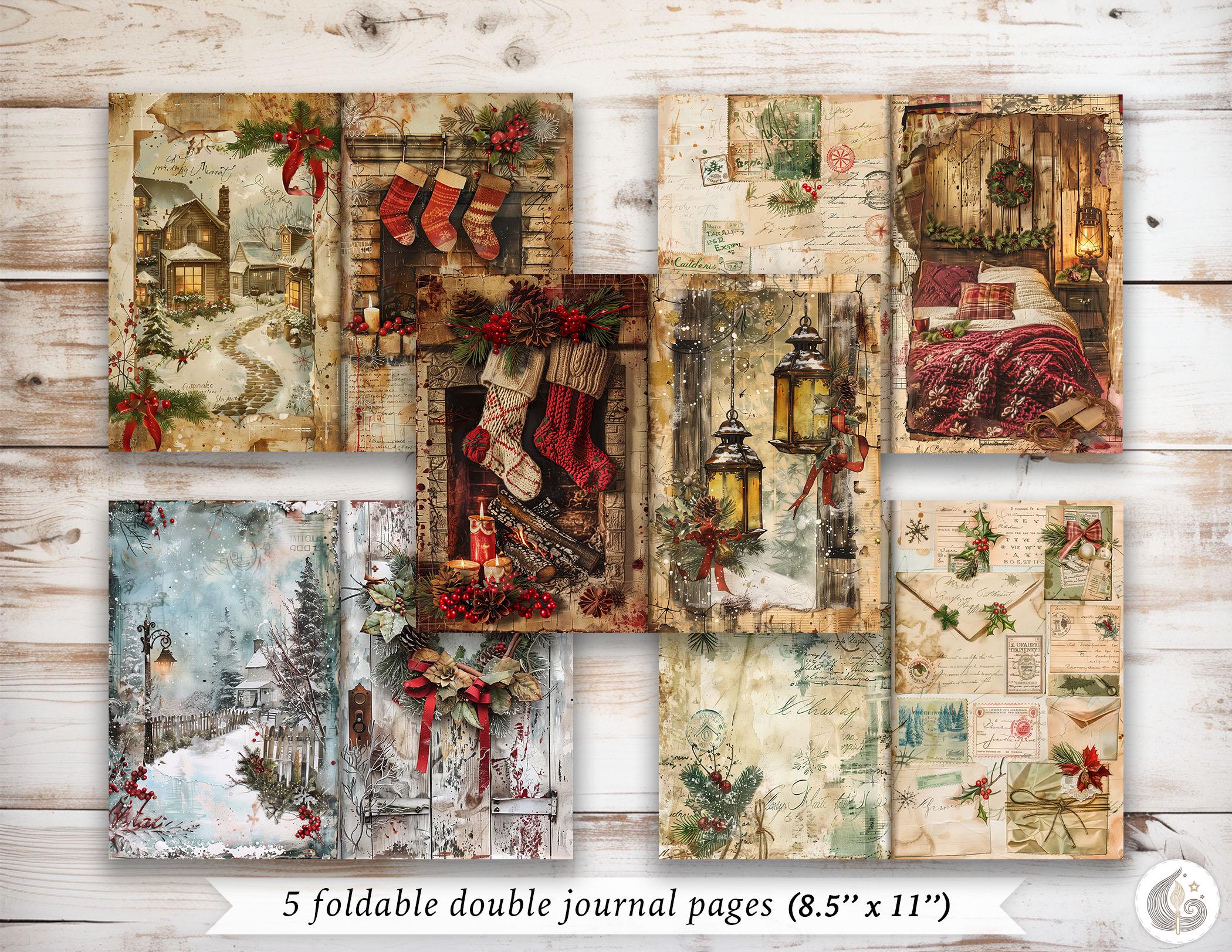 Vintage Christmas Junk Journal Kit: Classic Holiday Collage Printable ...