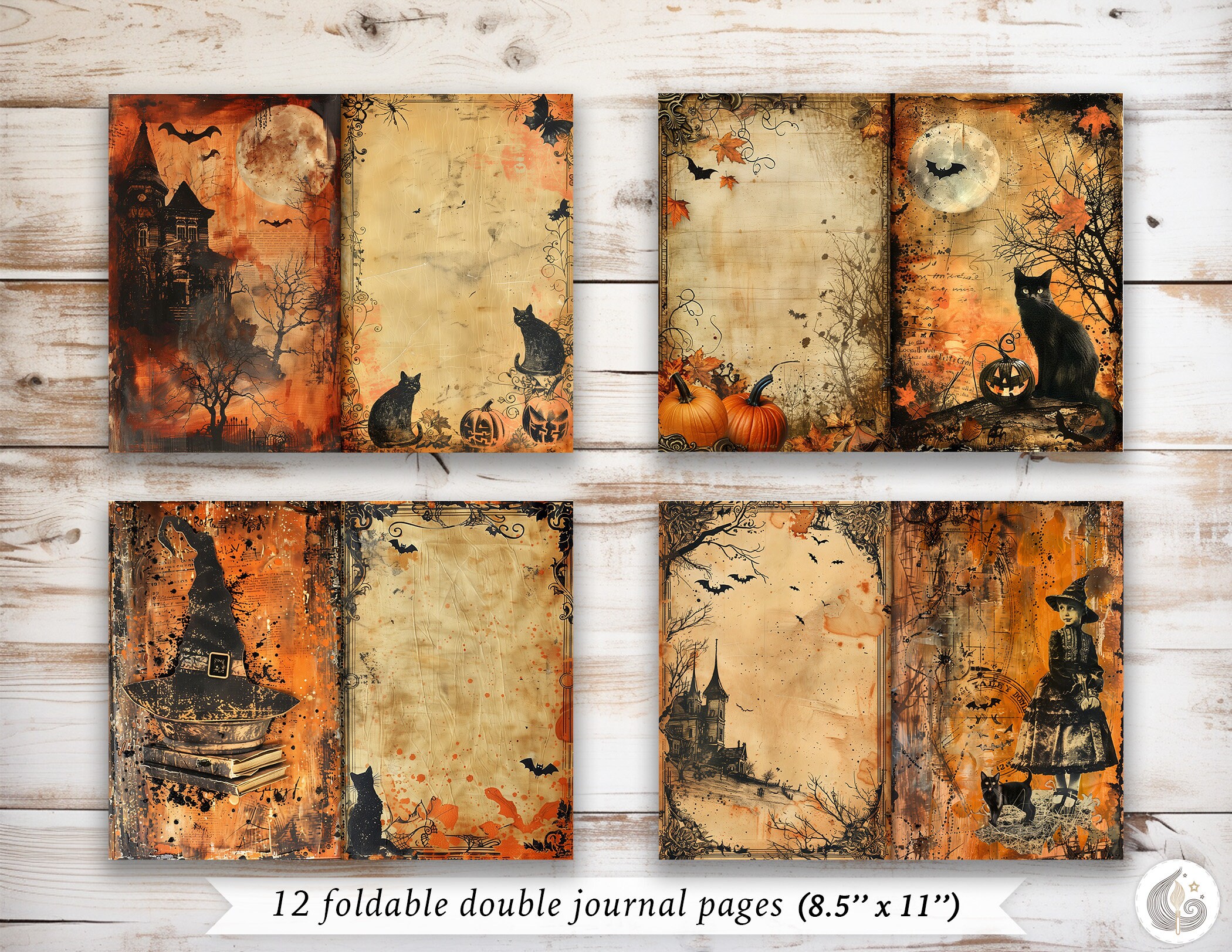 Vintage Halloween Junk Journal Kit: Rustic Spooky Autumn Printable ...