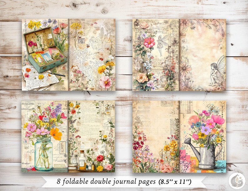 Fairy Garden Junk Journal Kit: Enchanted Floral Cottagecore Printable ...