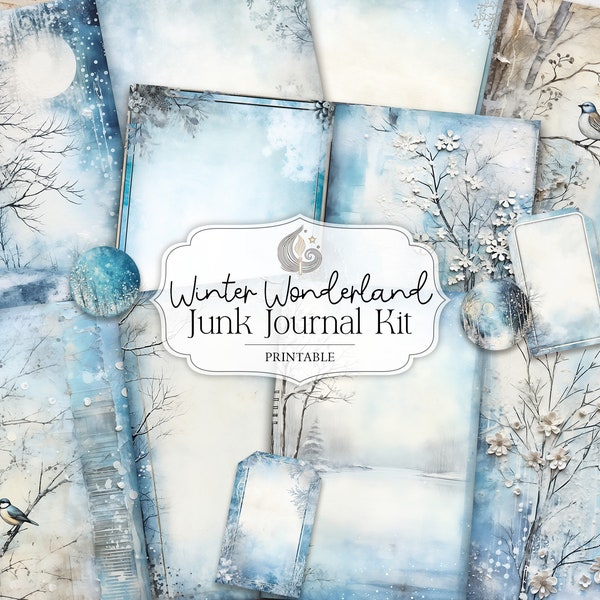 Winter-Wunderland Junk Journal Kit | Winter Junk Journal Printables | Winter Digitales Papier | Winter-Ephemera | Winter Journal Seiten