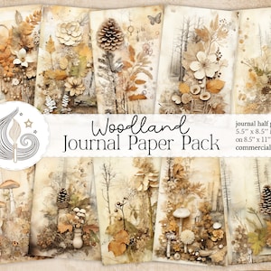 Woodland Junk Journal afdrukbare pagina's | Commercieel gebruik | Digitale download | Papierambachten | Kaarten maken | Plakboek | Bosgrond