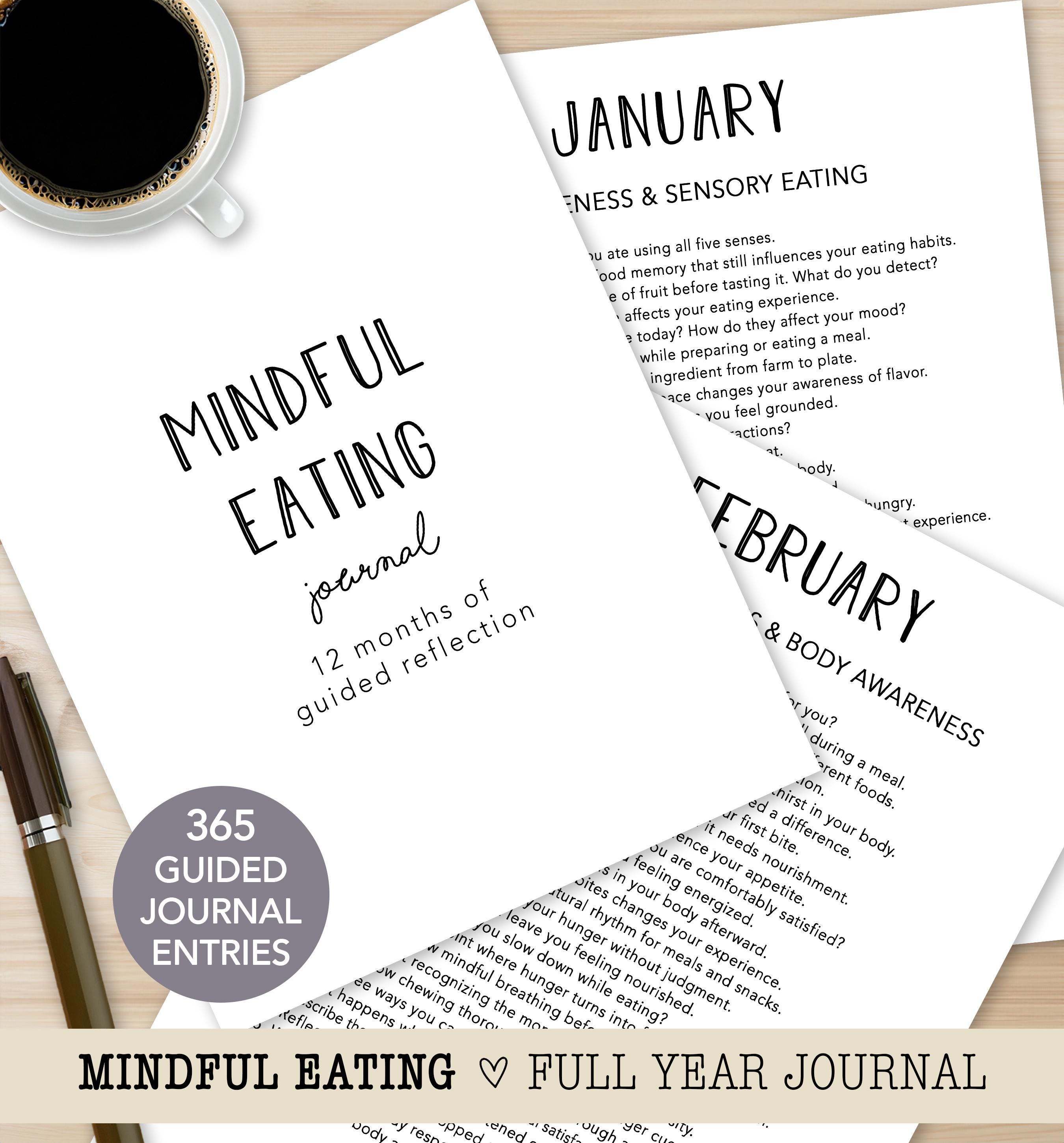 Mindful Eating Journal, 365 Guided Reflection Entries for Food ...
