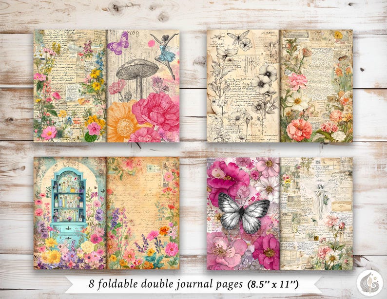 Fairy Garden Junk Journal Kit: Enchanted Floral Cottagecore Printable ...