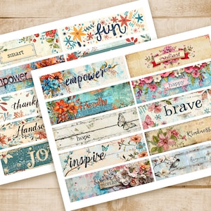 Printable Junk Journal Positive Words | Collage Sheet | Digital Journal ...