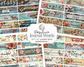 Positive Journal Word Labels: Inspirational Theme Printable Ephemera Pack