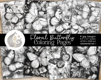 Floral Butterfly Coloring Pages: Printable Sheets with Butterflies and Blossoms