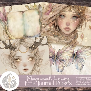 Magical Fairy Junk Journal Papers | Ethereal Backgrounds | Fantasy Collage Sheets | Printable Journal Kit | Whimsical Art | Scrapbooking